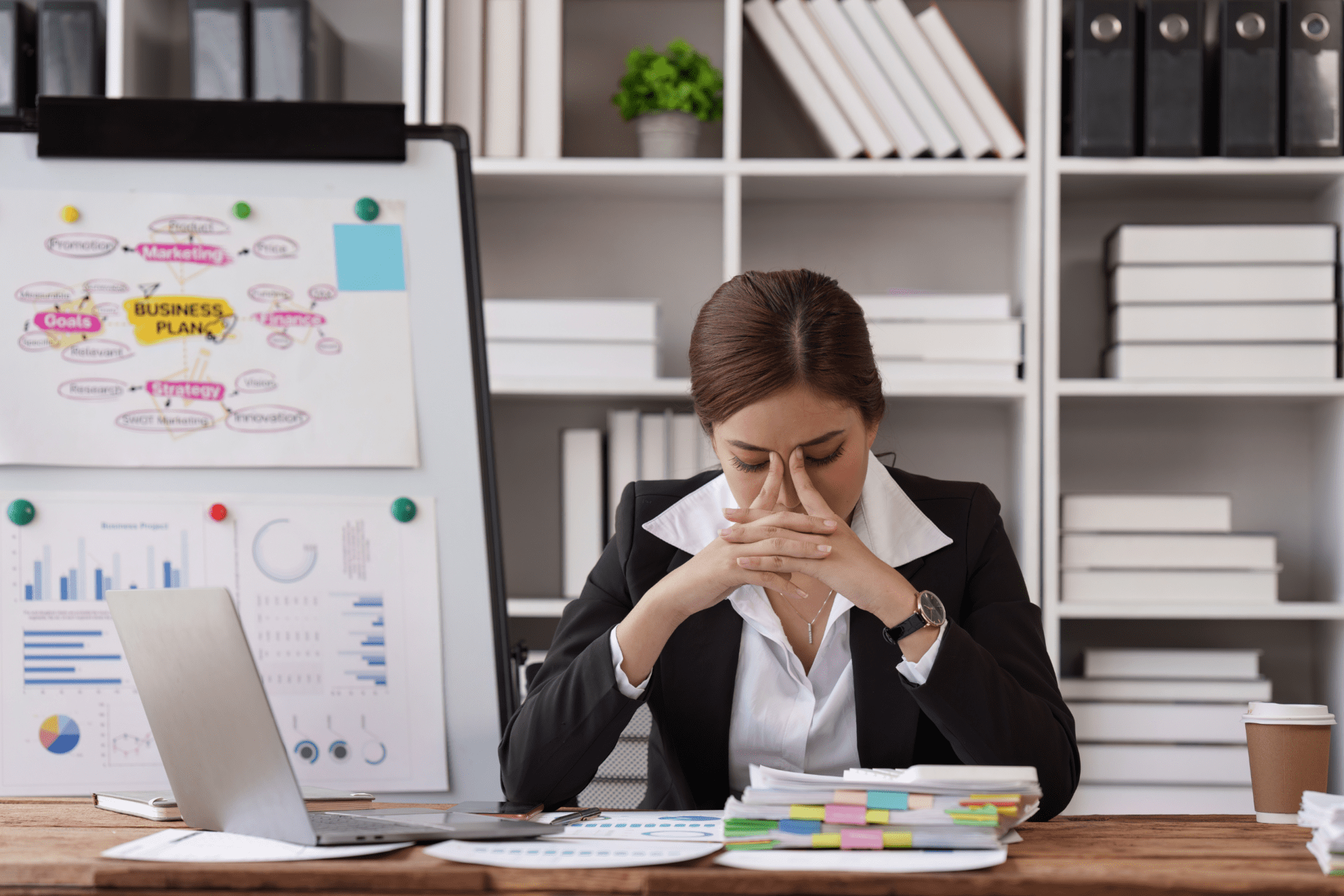 stressed out working woman